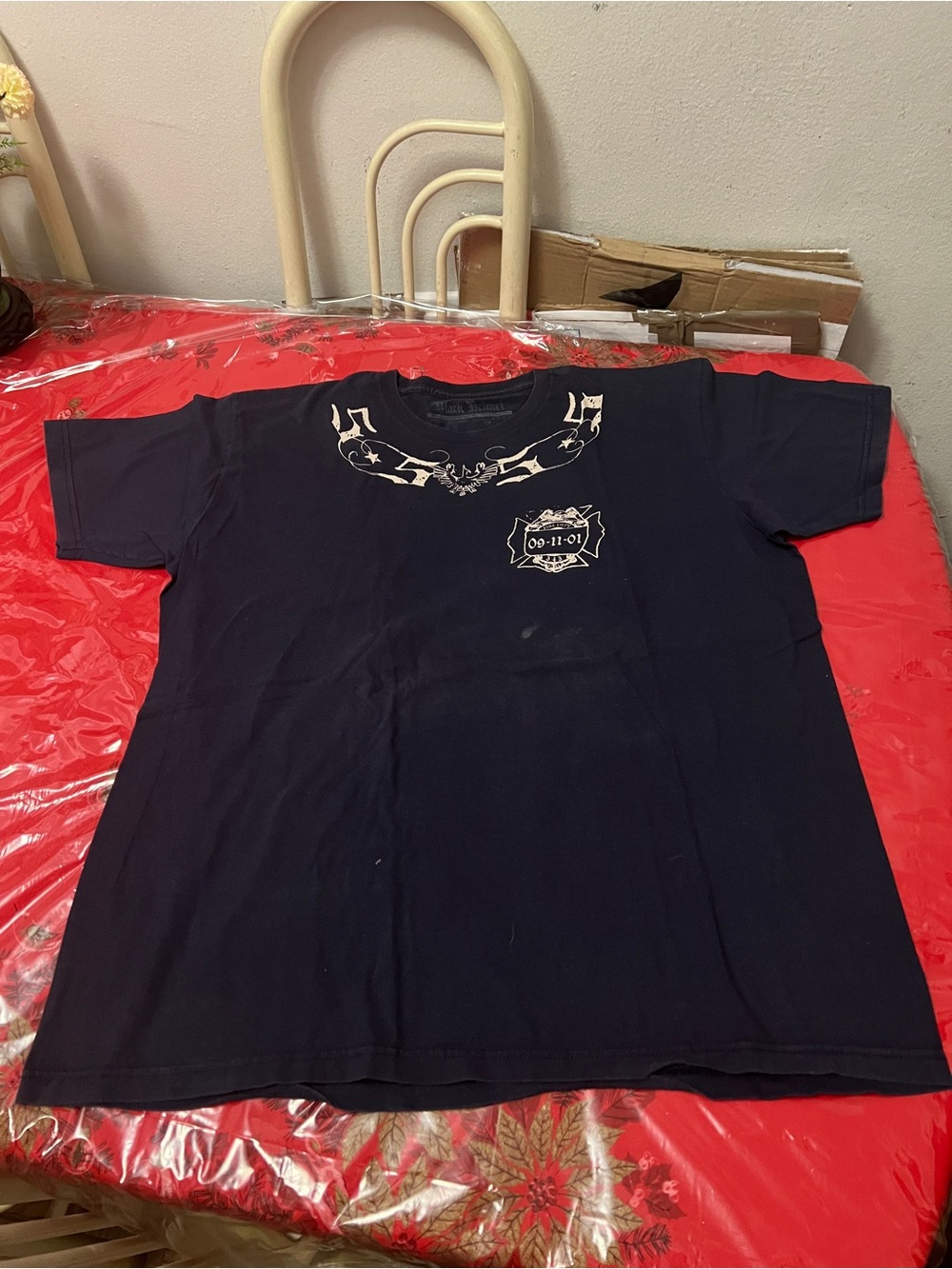 Black Helmet Fire Dept.#343 9-11-01 tribute shirt Black Mens Sz 2XL
